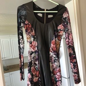 Long sleeve floral cocktail dress